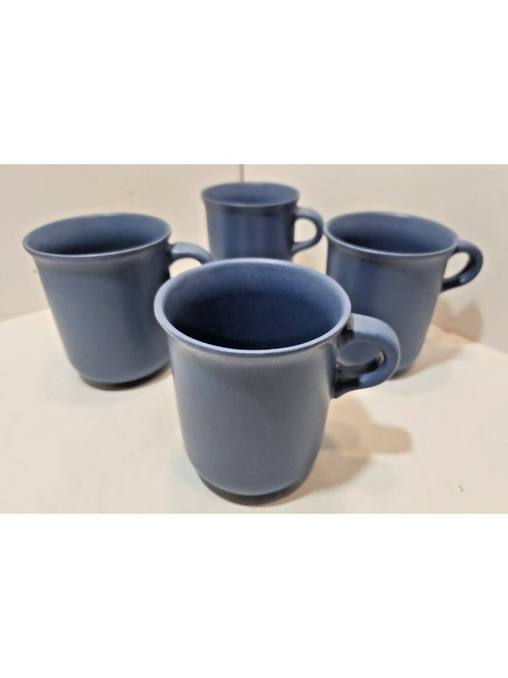 Vtg Dansk Mesa Sky Blue Stoneware 4" Mugs Portugal - Set of 4